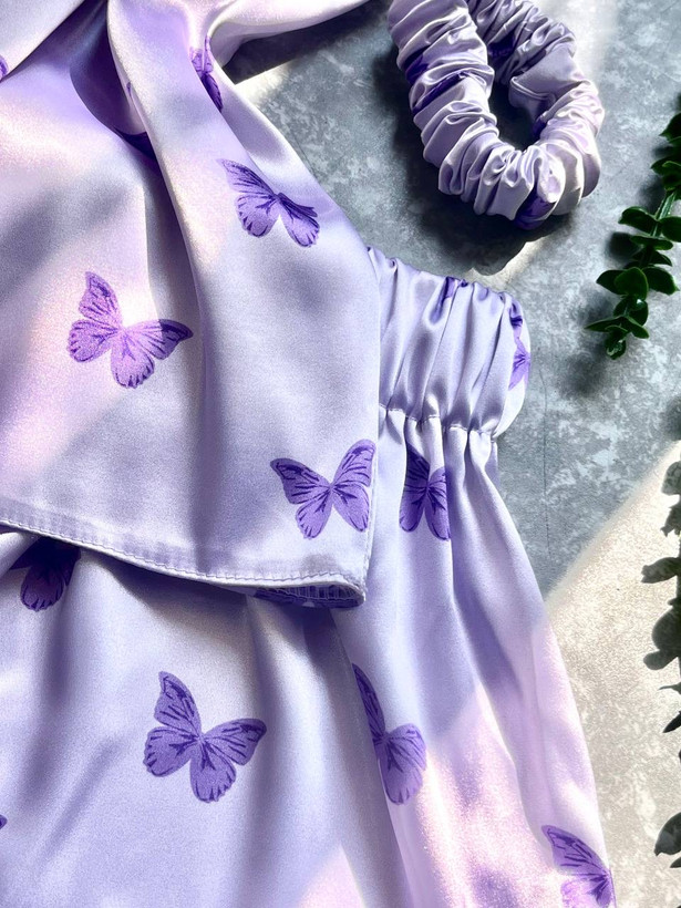 LX Parmeh Satin Top and Shorts پروانه ای