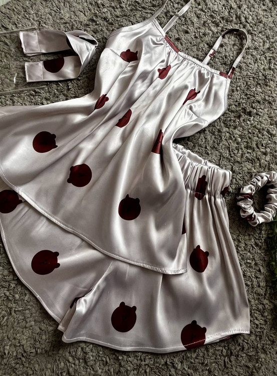 تاپ و شورتک ساتن تدی