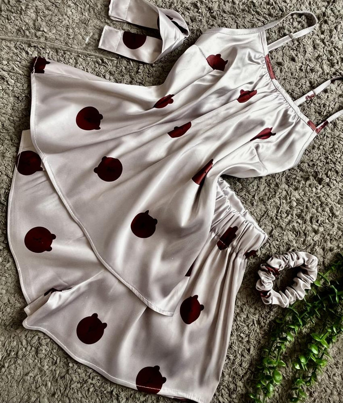 تاپ شلوارک ساتن خرسی