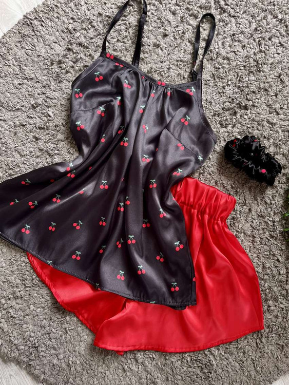 تاپ و شورتک ساتن lx طرح البالو